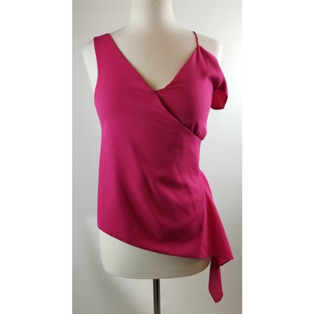 SLATE & WILLOW Side Drape Top - Fuchsia size 0